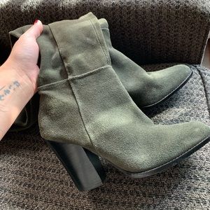 Aldo Olive green heeled boots